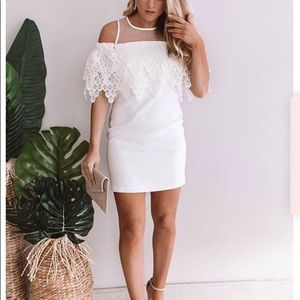 White dress. Perfect for a bride to be!